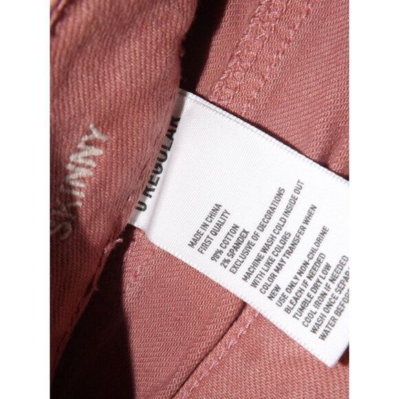 American Eagle Jeans Women Sz 0 Regular Skinny Stretch Peach Straight Leg - Picture 7 of 9